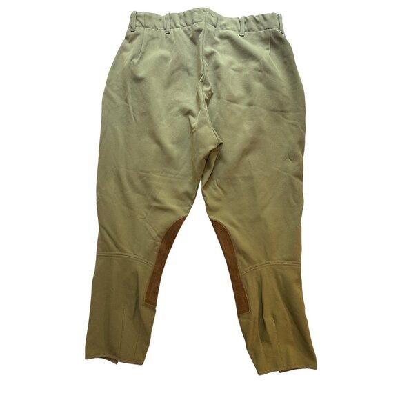 Tailored Sportsman Woman Tan Equestrian Riding Breeches Sz 32 Suede Knee Patches - Picture 6 of 12